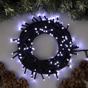 Luces Led de Navidad Lineal D&B 100 Bombillos 8 Funciones Blanco 7 Mts